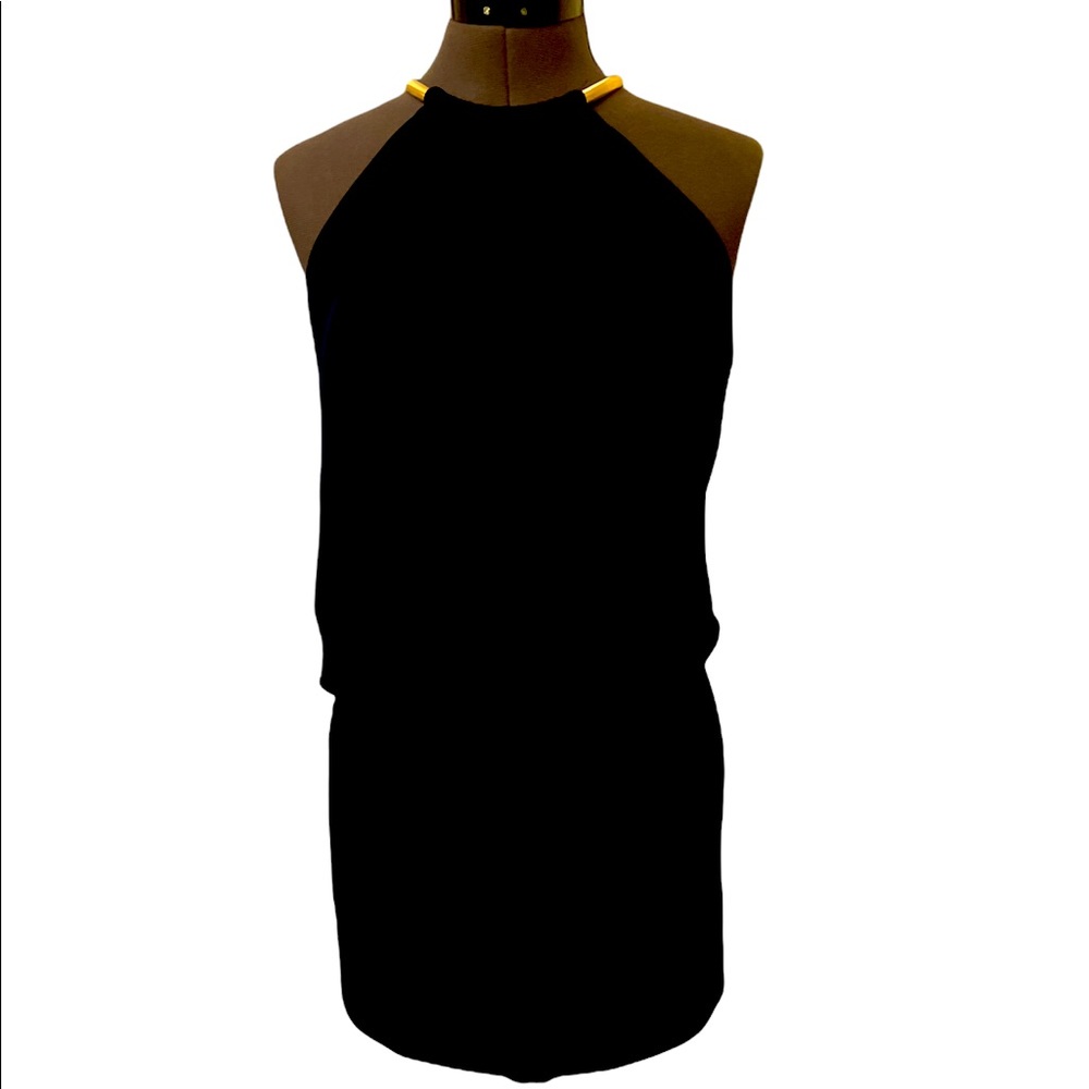 Jessica Simpson Navy Blue Gold Collar Mini Dress
